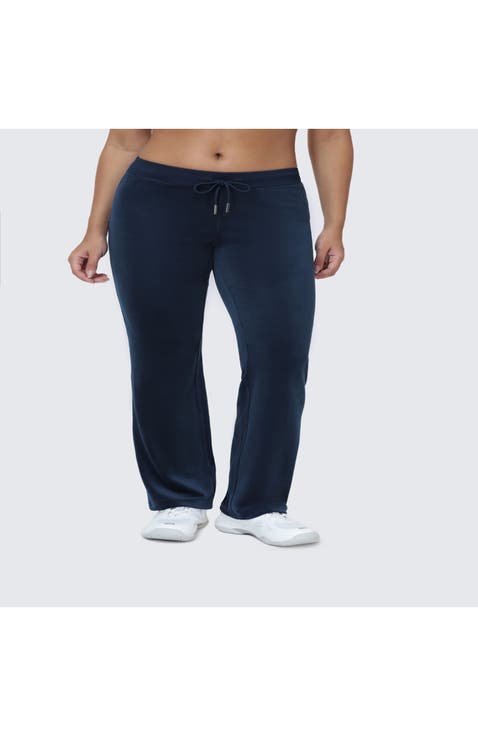 Rib Waist Track Pant With Double Bling
