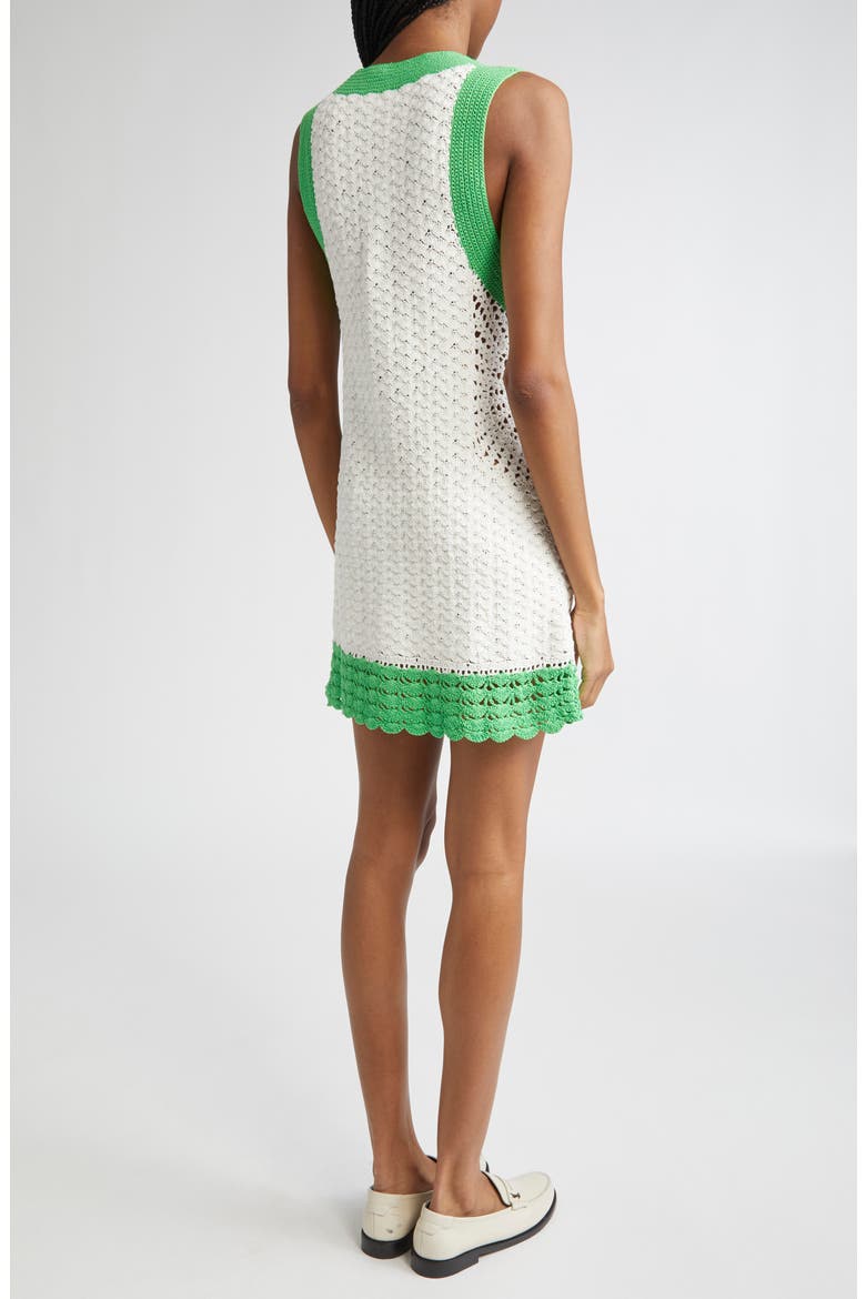 Chelsea Open Stitch Shift Dress, Alternate, color, IVORY TROPIC GREEN COLORBLOCK