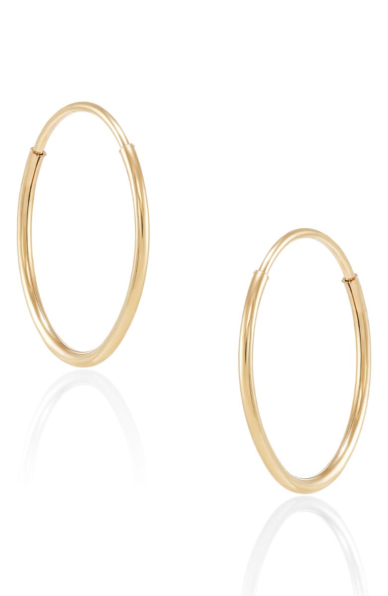 Frankie & Zoe 12mm Hoop Earrings, Alternate, color, Yellow Gold