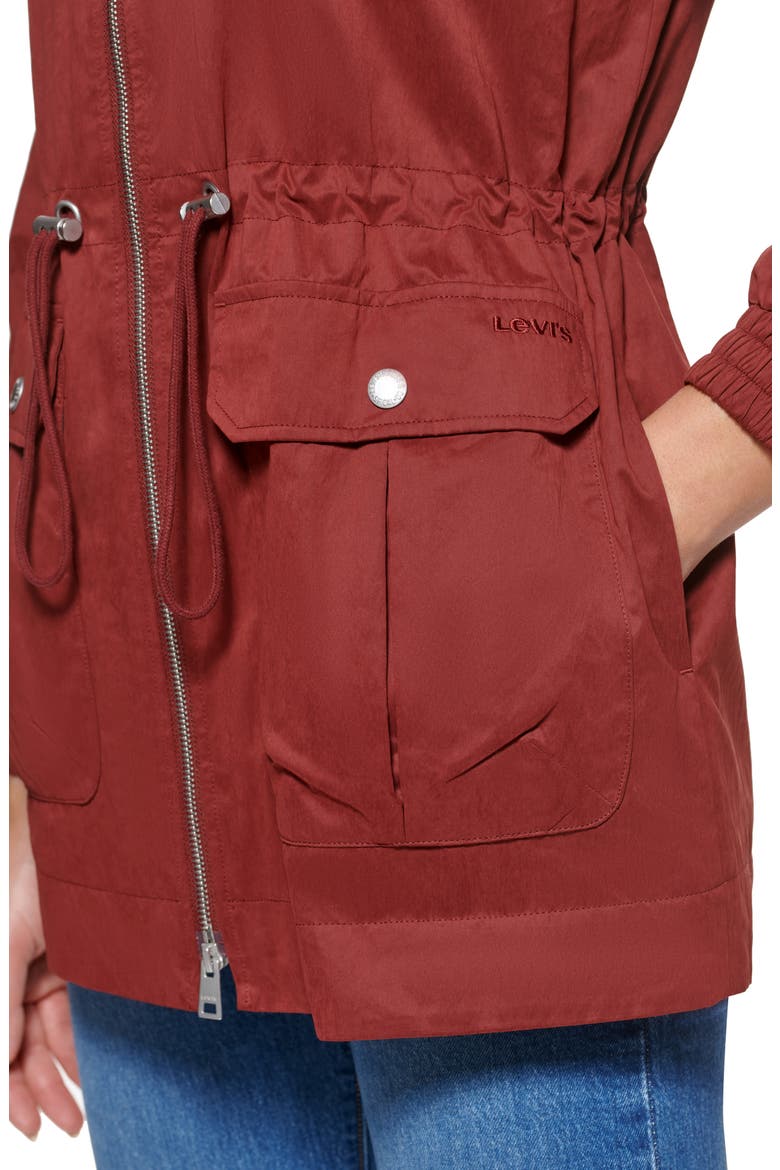 Levi's® Women's Cinch Waist Anorak Rain Jacket, Alternate, color, MAROON
