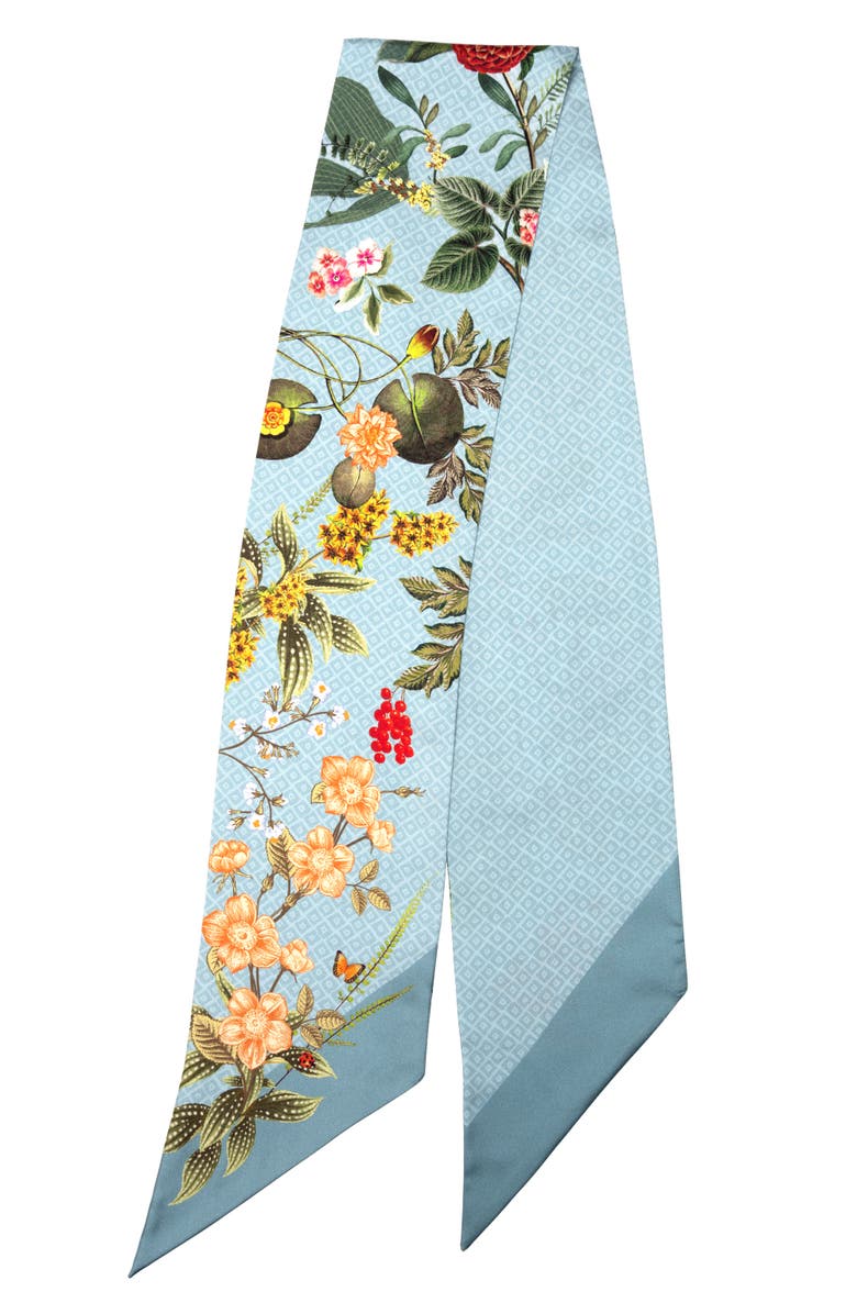 Elizabetta Ornella - Skinny Silk Scarf, Alternate, color, Dusty Blue