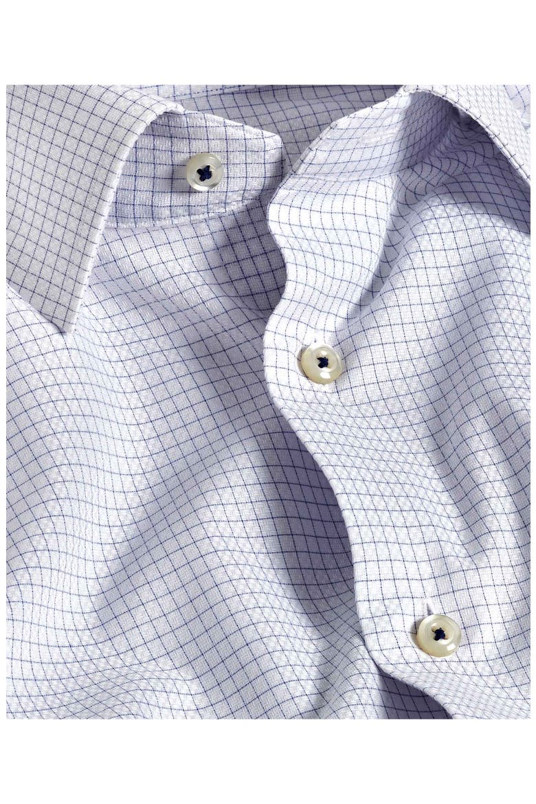 Trim Fit Grid Check Cotton Dobby Dress Shirt, Alternate, color, WHITE/ BLUE
