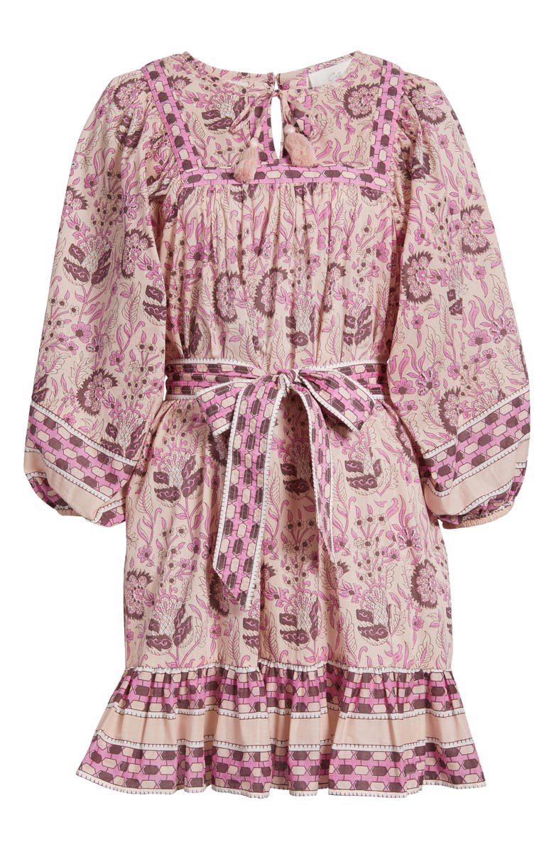 Cleobella Magdalena Puff Sleeve Organic Cotton Minidress, Alternate, color, Vintage Rose