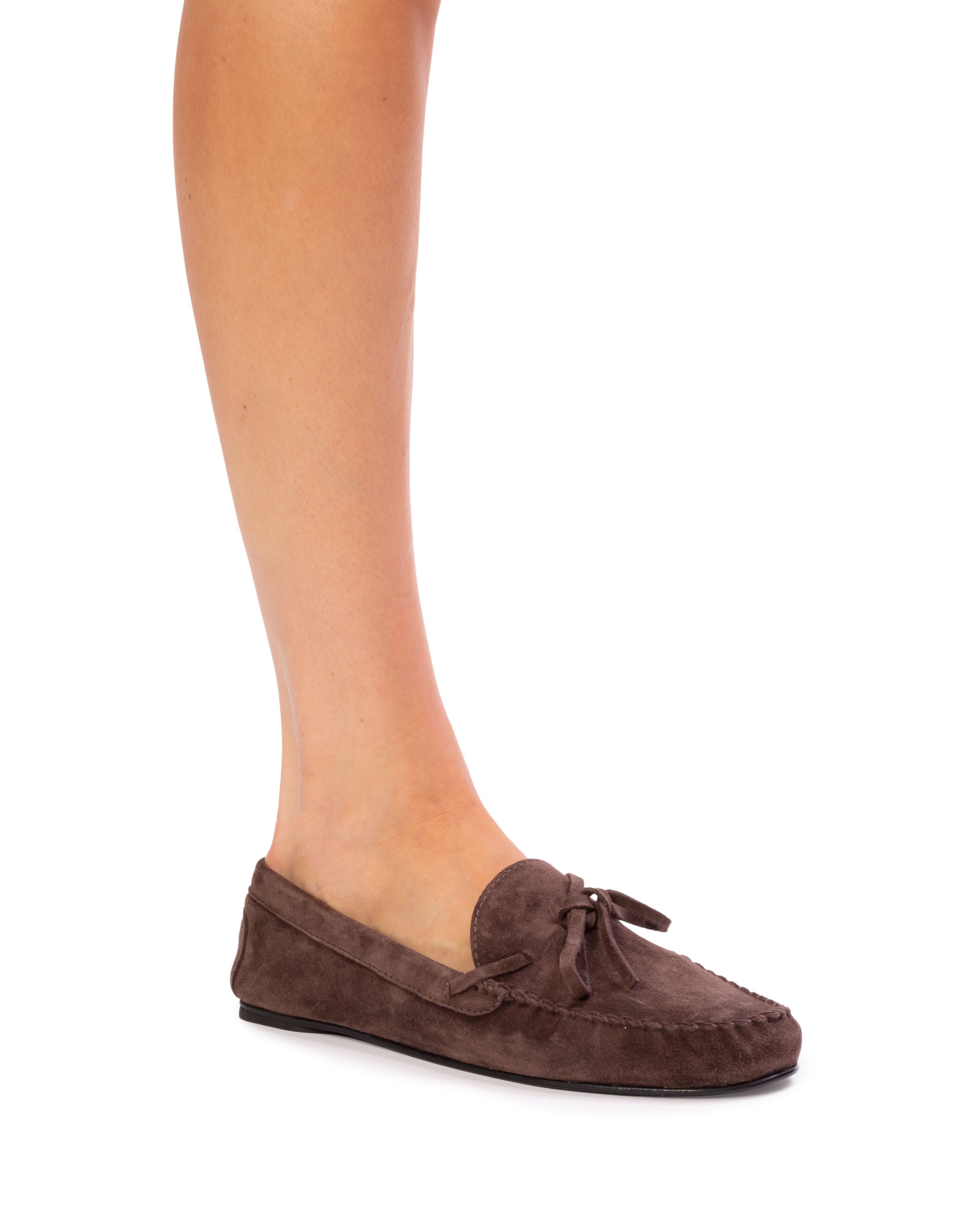 BLACK SUEDE STUDIO Solana Suede Loafer, Alternate, color, Hot Fudge Suede