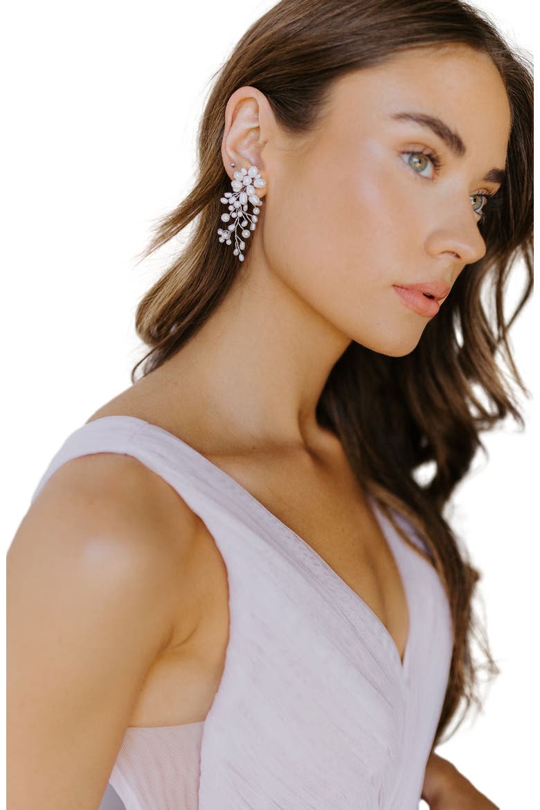 Moore Freshwater Pearl Earrings, Alternate, color, Silver