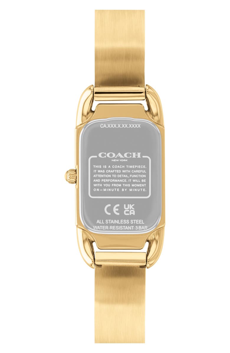 COACH Cadie Crystal Rectangular Bracelet Watch, 17.5mm x 28.5mm, Alternate, color, Silver White