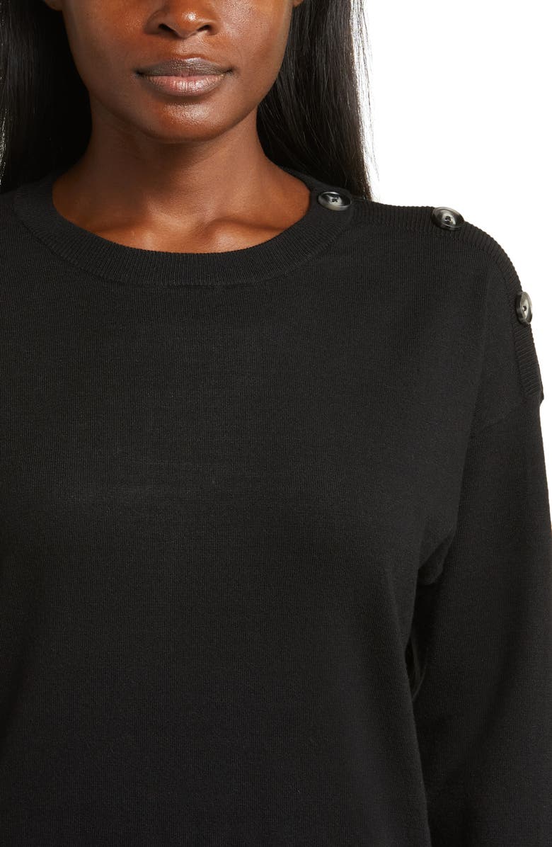 Steve Madden Madelyn Button Shoulder Long Sleeve Sweater Dress, Alternate, color,