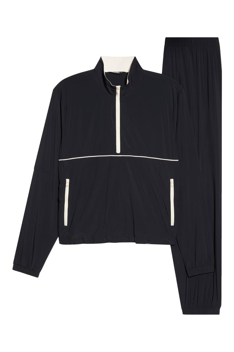 Lyle Quarter Zip Performance Windbreaker, Main, color, BLACK/ CREME