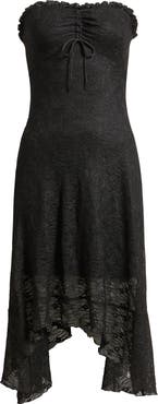 BP. Strapless Lace Asymmetric Hem Dress