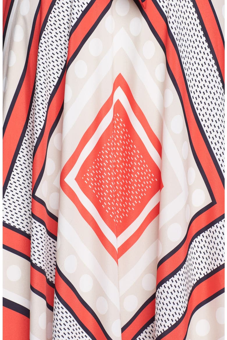 Scarf Print Crêpe de Chine Fit & Flare Maxi Dress, Alternate, color, MULTI