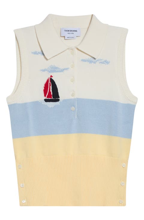 Hand-Embroidered Nantucket Scenic Jersey Tank