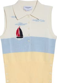 Thom Browne Hand-Embroidered Nantucket Scenic Jersey Tank
