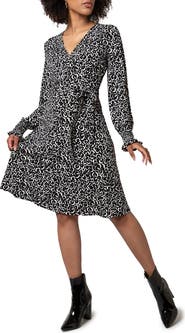 Leota Perfect Long Sleeve Wrap Midi Dress