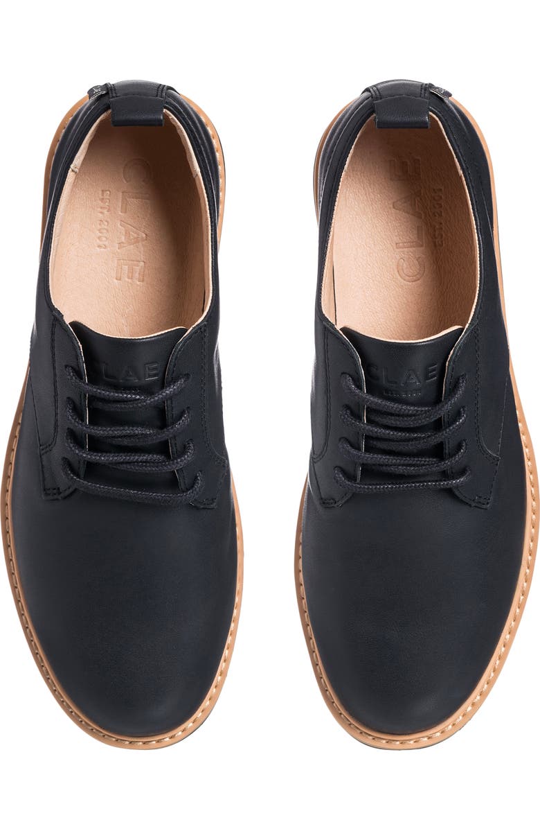 CLAE Logan Lugged Plain Toe Derby, Alternate, color, Black Natural Leather