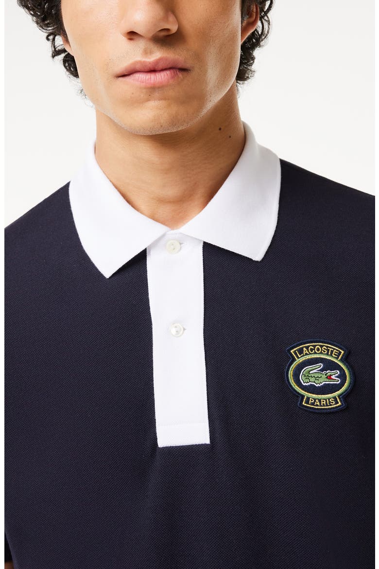 Classic Fit Logo Patch Piqué Polo, Alternate, color, EL5 ABIMES/ BLANC