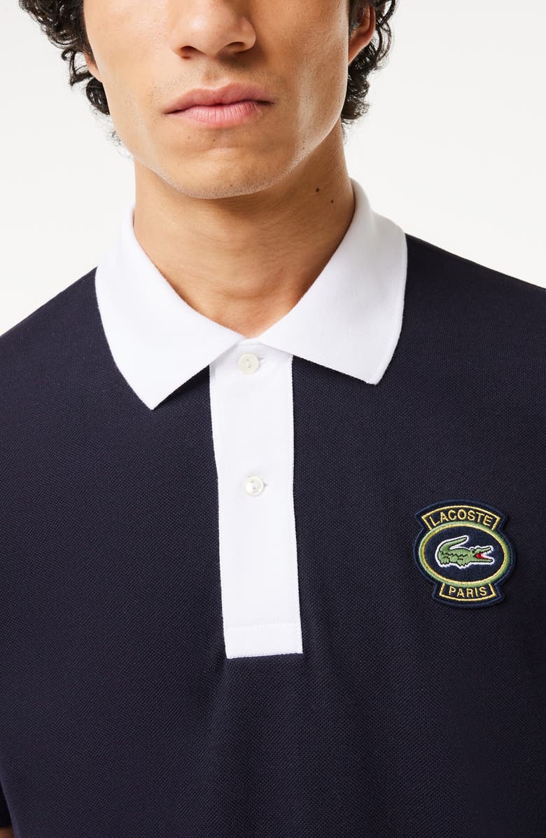 Lacoste Classic Fit Logo Patch Piqué Polo, Alternate, color, El5 Abimes/ Blanc
