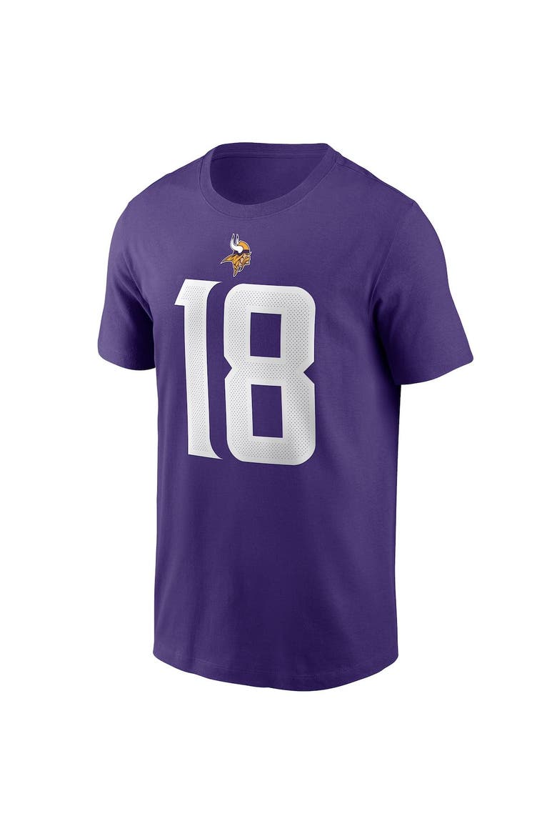 Men's Nike Justin Jefferson Purple Minnesota Vikings Player Name & Number T-Shirt, Alternate, color, Purple