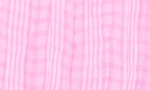 Cece Mixed Print Split Neck Top In Pink