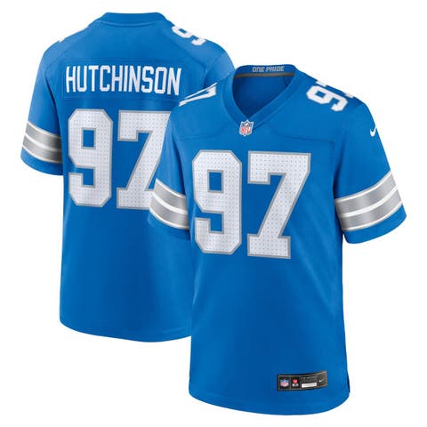 Men's Nike Aidan Hutchinson Blue Detroit Lions Game Jersey