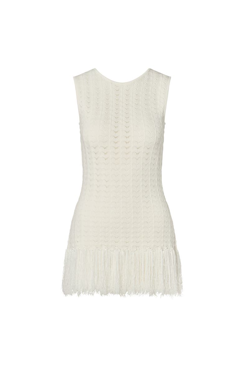 Amal Knitted Fringe Top, Alternate, color, White