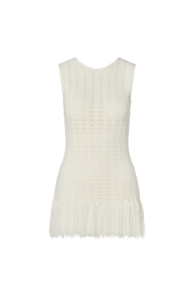 Malina Amal Knitted Fringe Top, Alternate, color, White