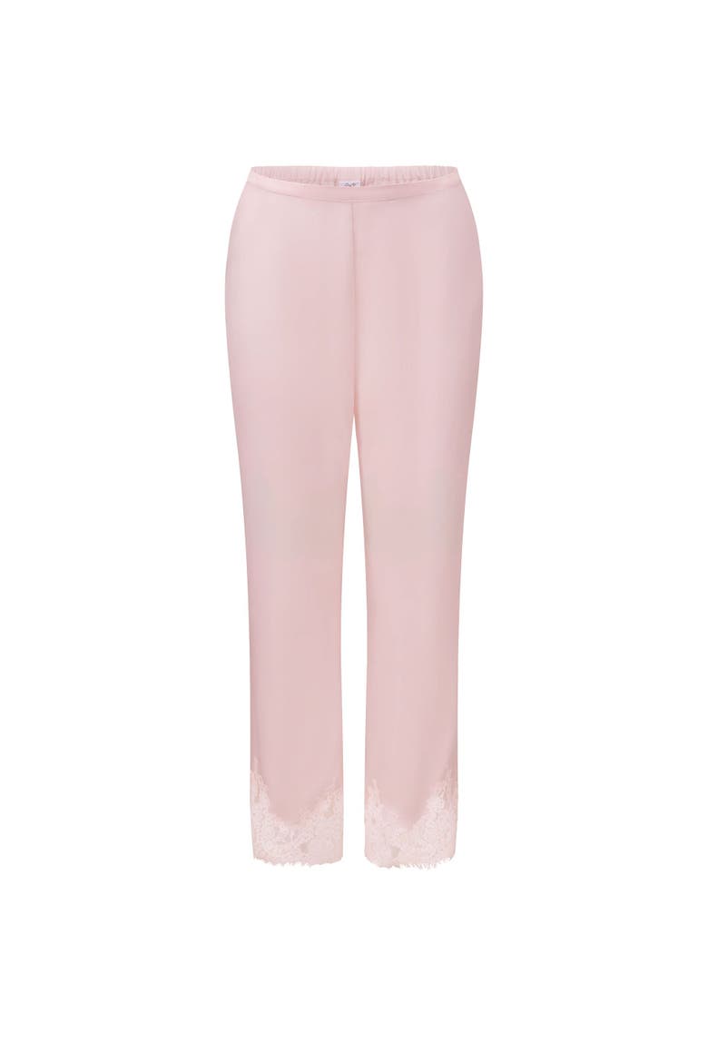 Vegan Pajama Atelier Collection Silk Pant, Alternate, color, Light pink