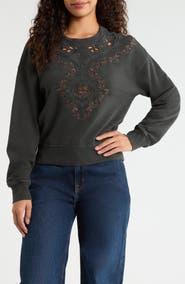 Lucky Brand Embroidered Sweatshirt