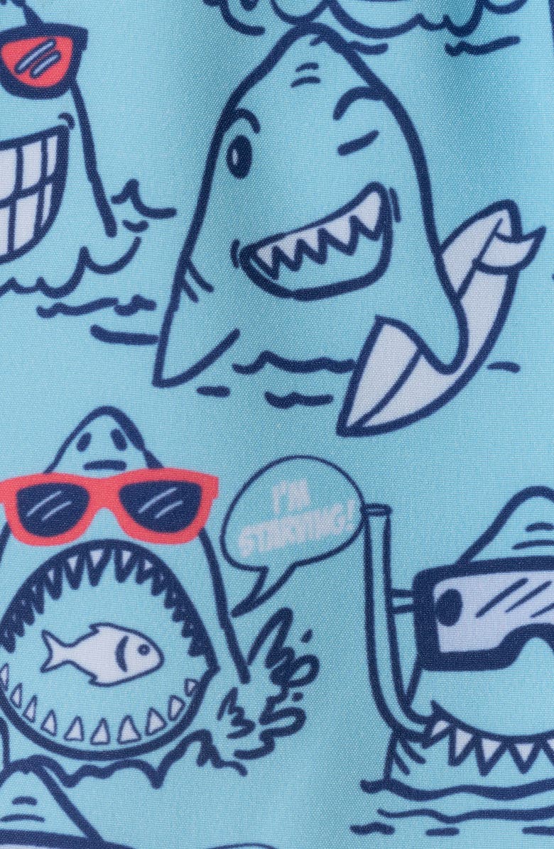 Andy & Evan Long Sleeve Two-Piece Rashguard Swimsuit, Alternate, color, Heather Aqua