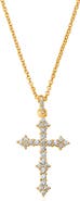 Crislu Pavé Cluster Cubic Zirconia Cross Pendant Necklace