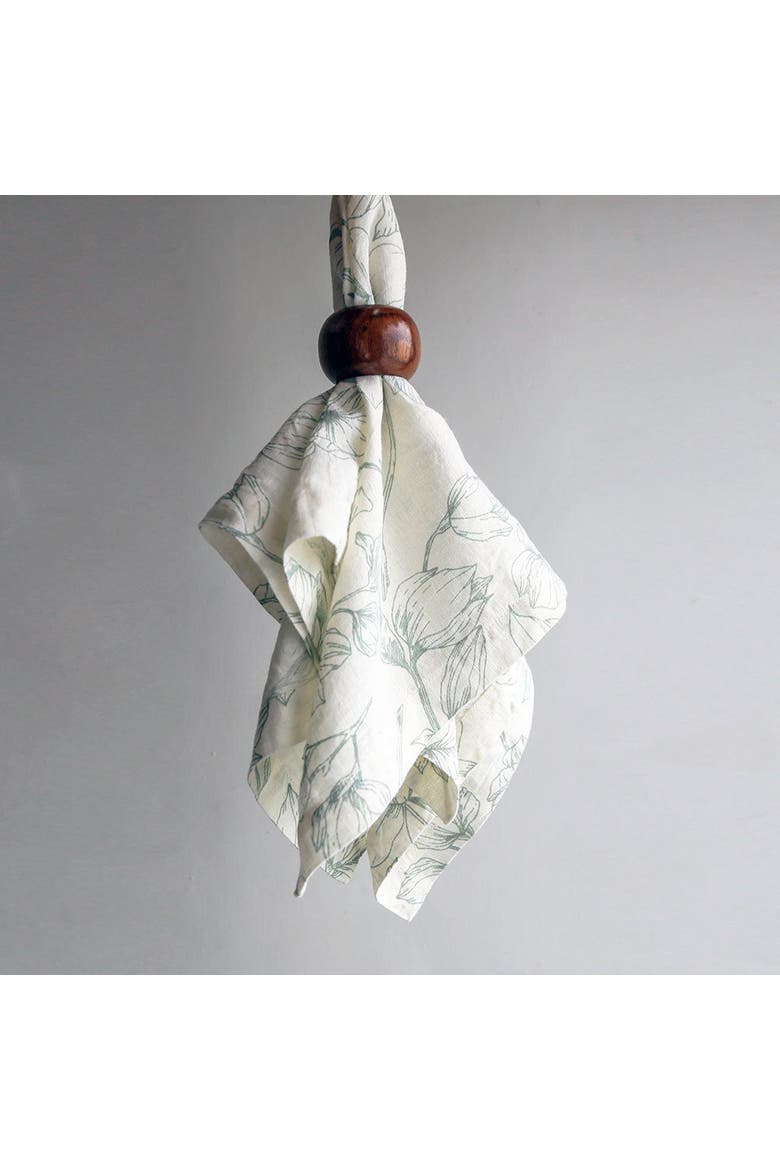 Grey and Green Lilies Napkins, Main, color, Grey and Green