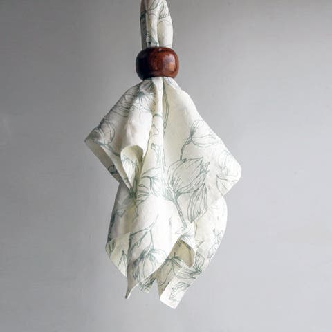 Grey and Green Lilies Napkins