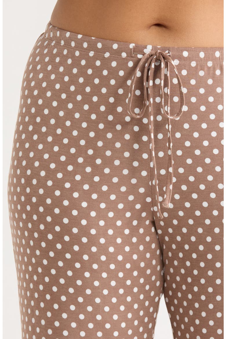 Moonlight Eco Knit Pajamas, Alternate, color, BROWN- IVORY EVEN DENSE DOT