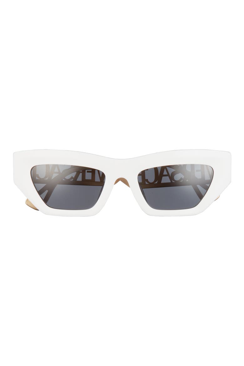 53mm Irregular Sunglasses, Main, color, WHITE