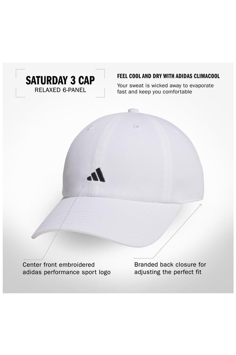 Saturday 3 Baseball Cap, Alternate, color, WHITE/BLACK
