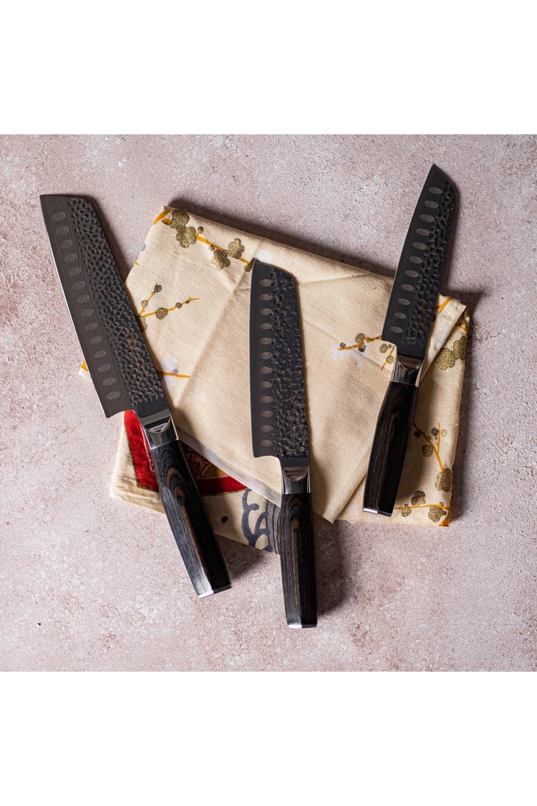 Damashiro EMPEROR® 3-Piece Santoku Set, Alternate, color, Silver