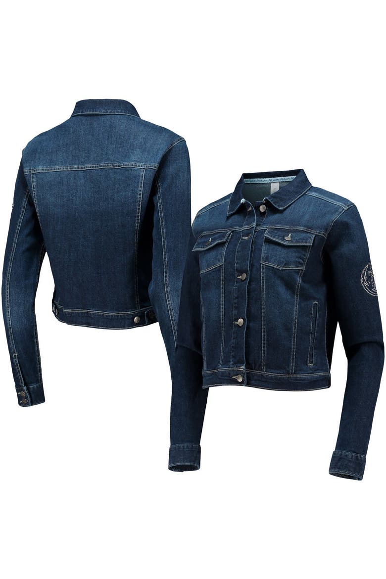 Women's Lusso Blue Dallas Mavericks Georgie Swarovski Crystals Button-Up Denim Jacket, Main, color, Blue