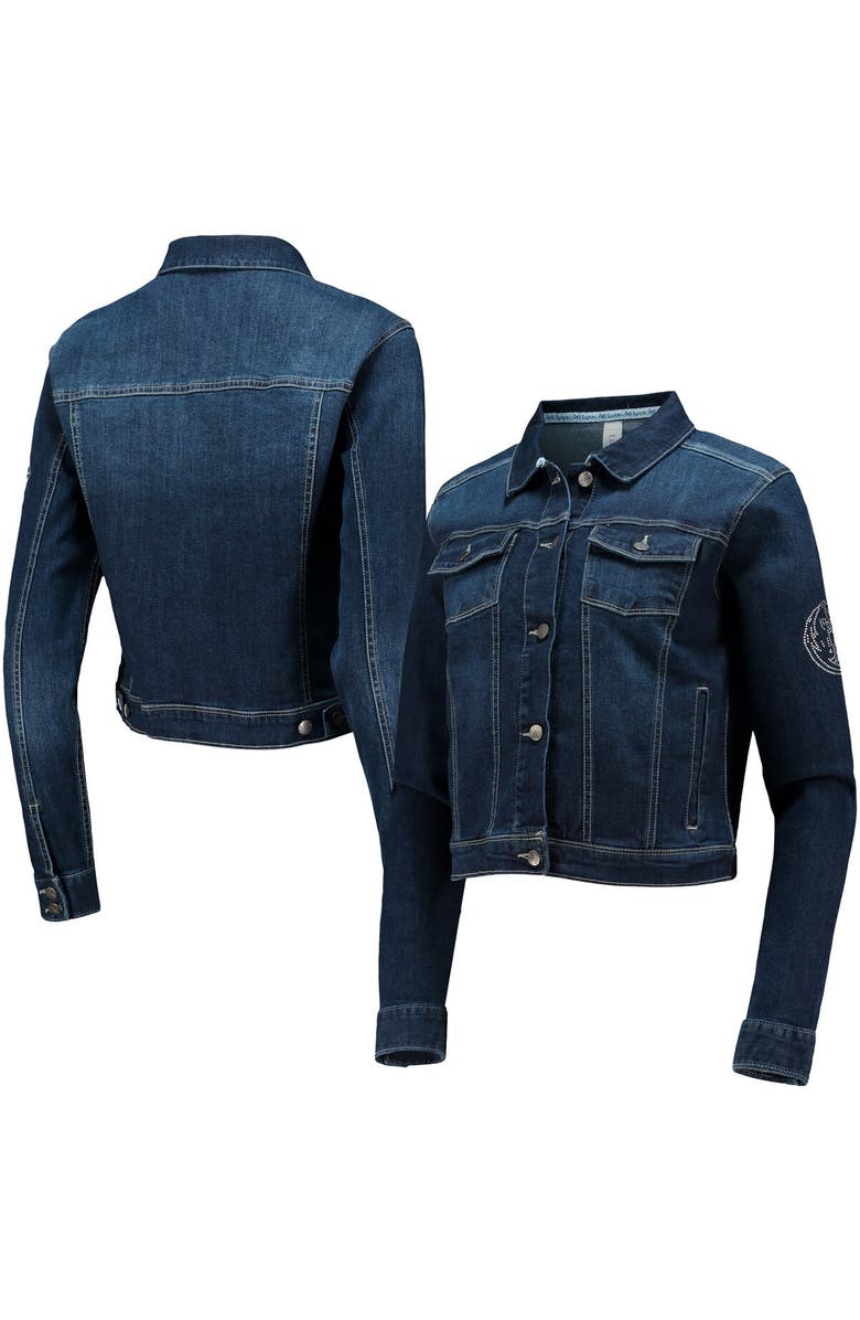 LUSSO Women's Lusso Blue Dallas Mavericks Georgie Swarovski Crystals Button-Up Denim Jacket, Main, color, Blue