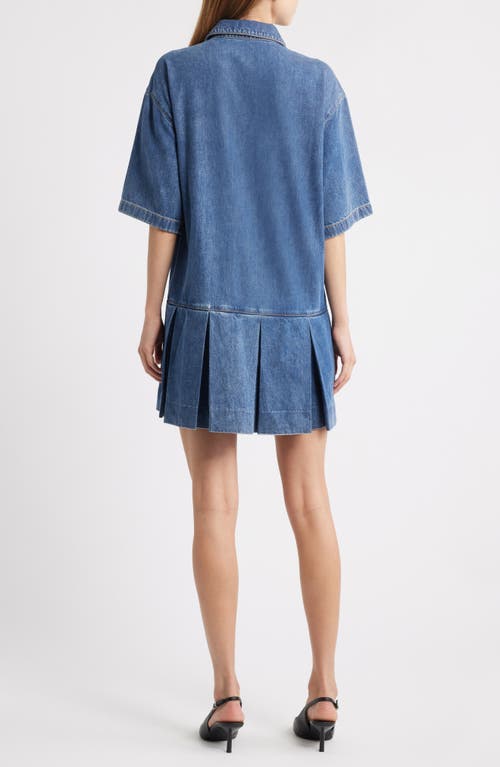 Frame Tennis Cotton Blend Denim Minidress In Blue