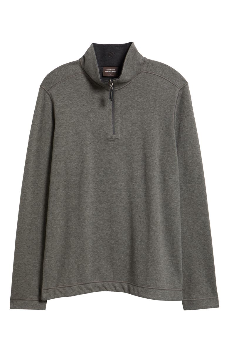 Johnston & Murphy Icon Reversible Quarter Zip, Alternate, color, Gray/ Black