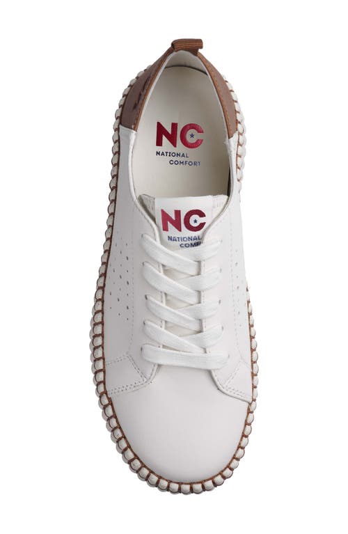 Shop National Comfort Leather Sneaker In White/tan Leather