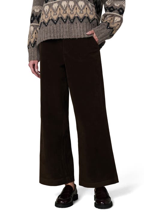 The Mia High Waist Ankle Wide Leg Faux Suede Jeans