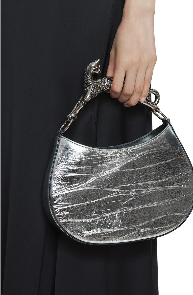 Lanvin Hobo Cat Bag in Metallic Leather, Alternate, color,