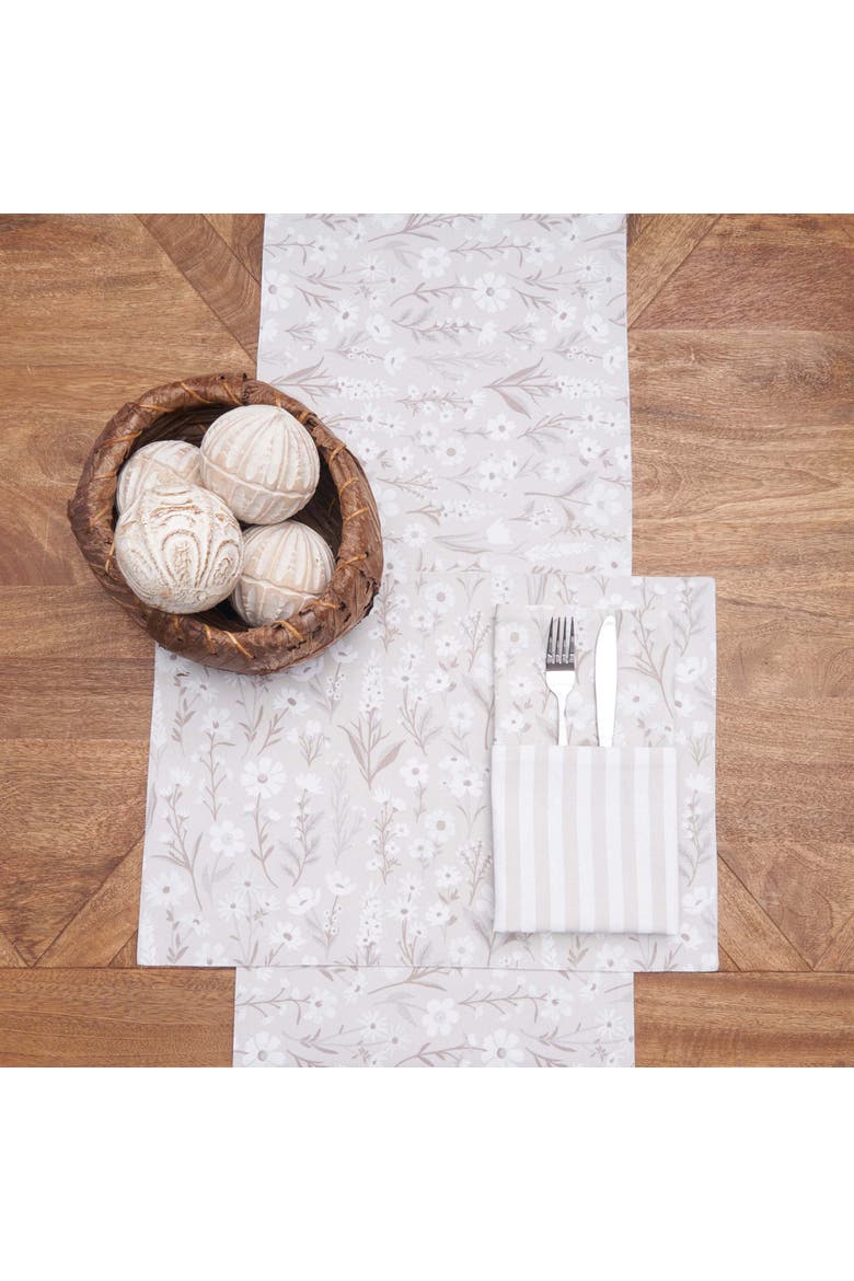 Natural Botanical Flowers 100% Cotton Set of 6 Placemats 14" x 20", Alternate, color, Green