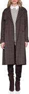 Avec Les Filles Plaid Button Back Belted Trench Coat