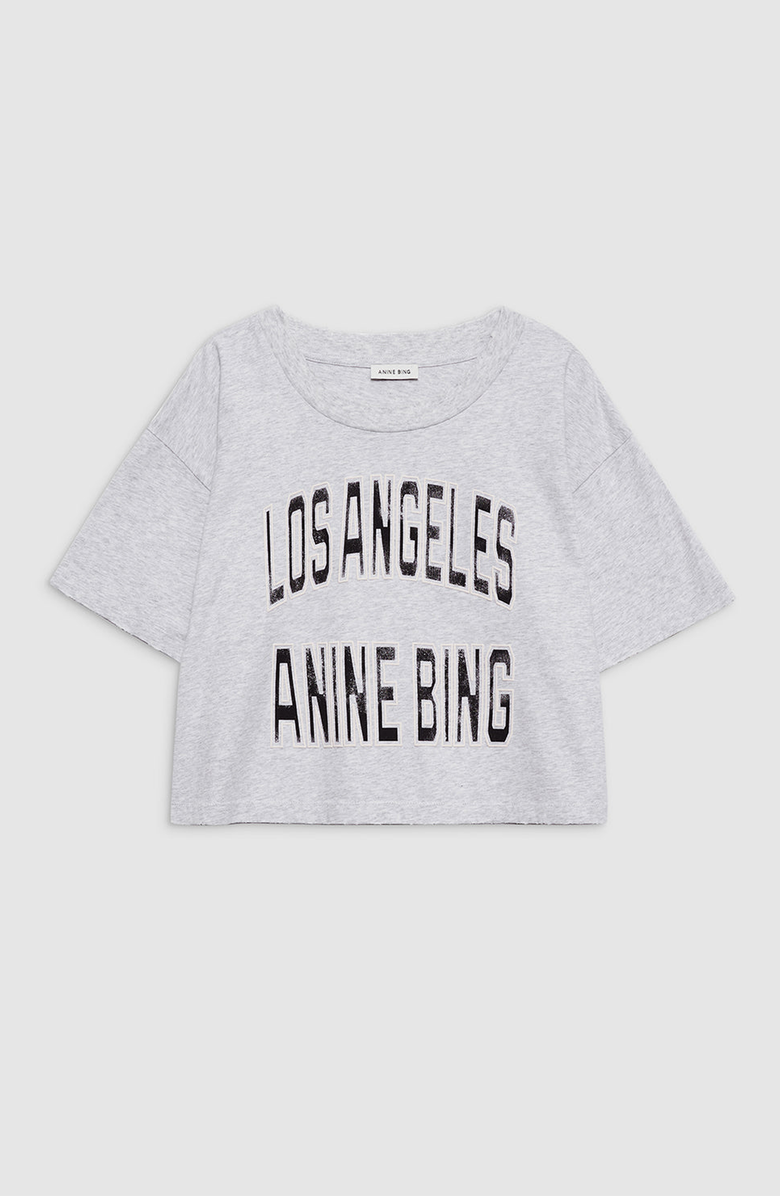 ANINE BING Johnny Cropped Tee, Alternate, color, Grey