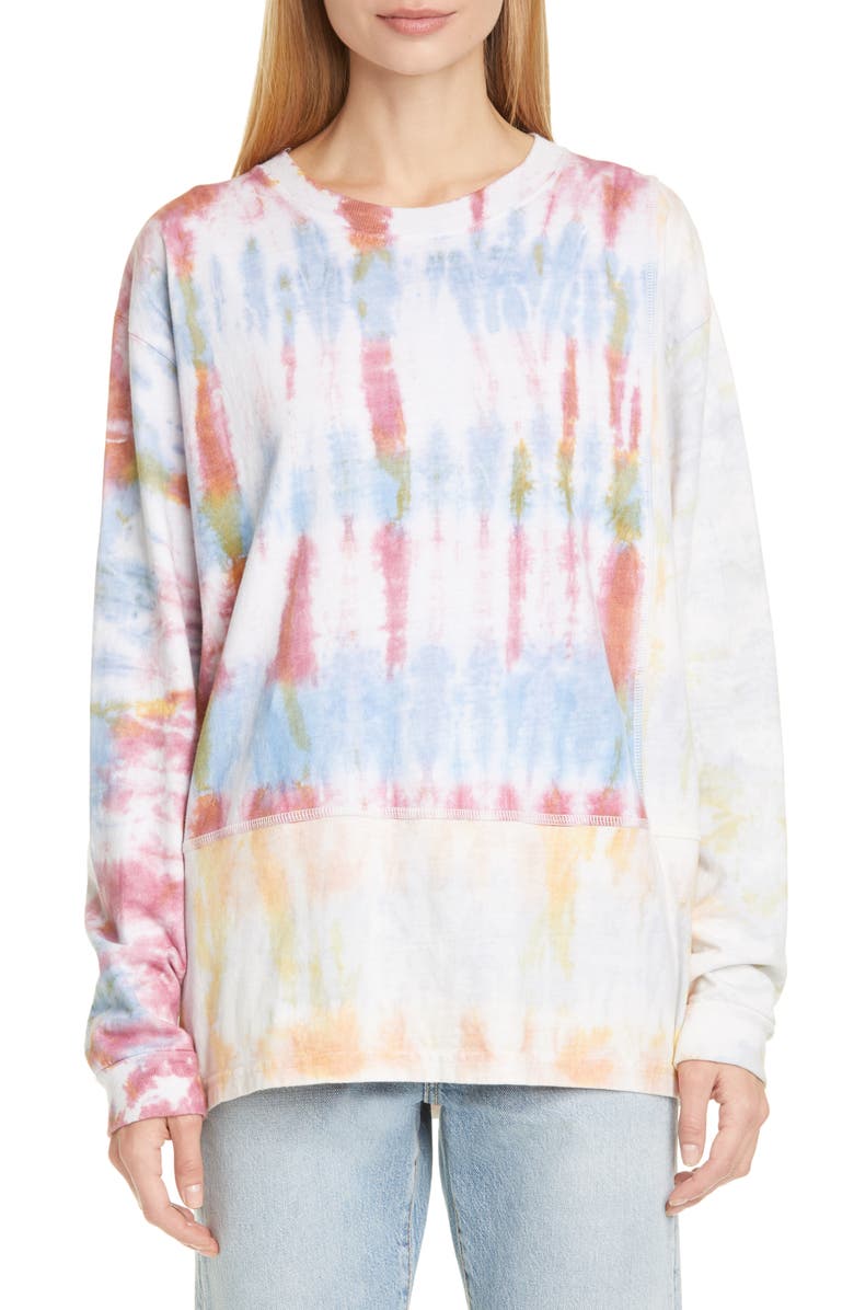 John Elliott Reconstructed Tie Dye Long Sleeve T-Shirt, Main, color,