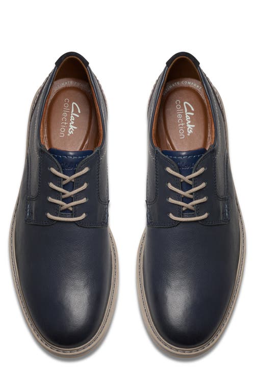 Clarks ® Radcliff Plain Toe Derby In Navy Leather