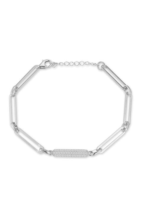 Pavé Cubic Zirconia Bar Bracelet