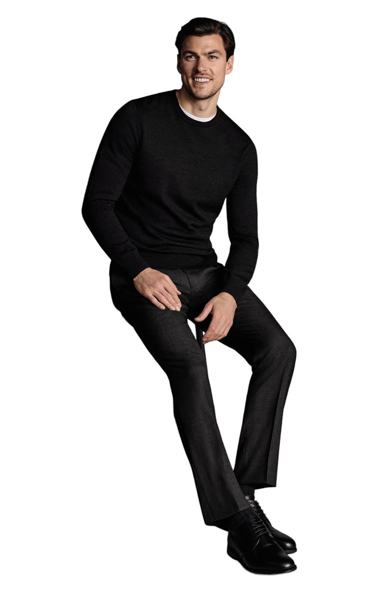 Charles Tyrwhitt Slim Fit End On End Ultimate Performance Suit Pants, Alternate, color, Charcoal Grey