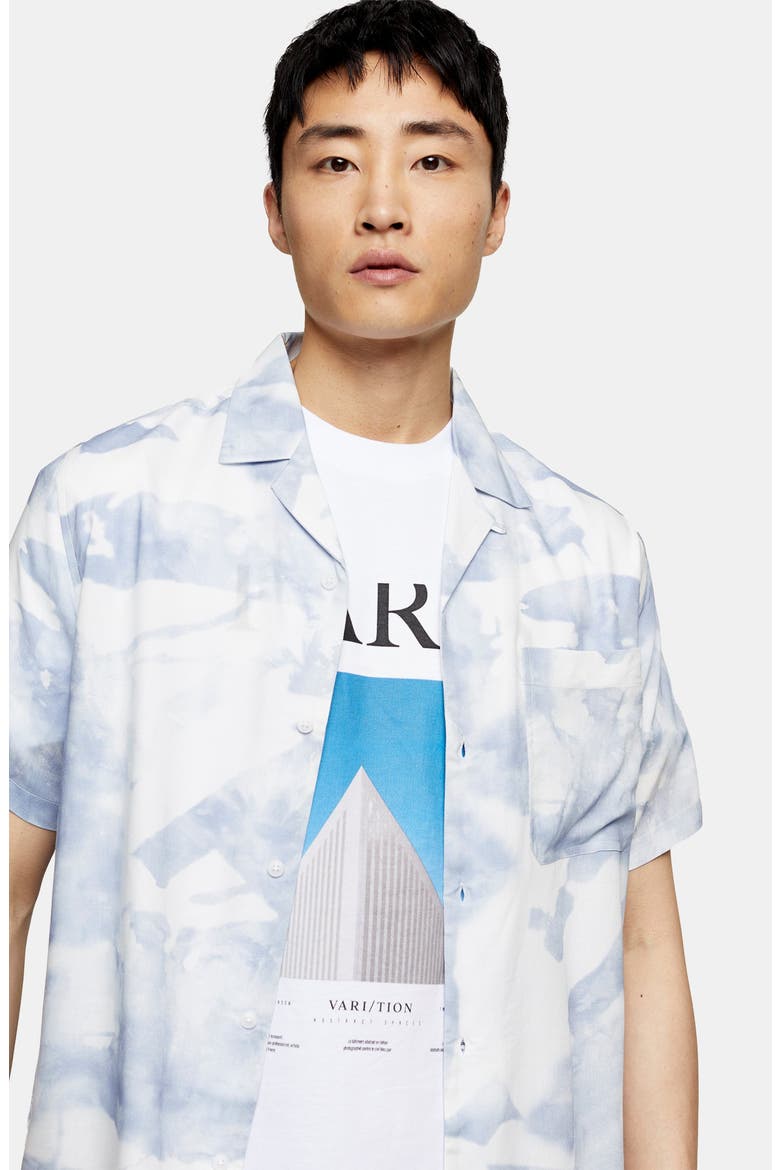 Mist Revere Short Sleeve Button-Up Camp Shirt, Alternate, color, BLUE
